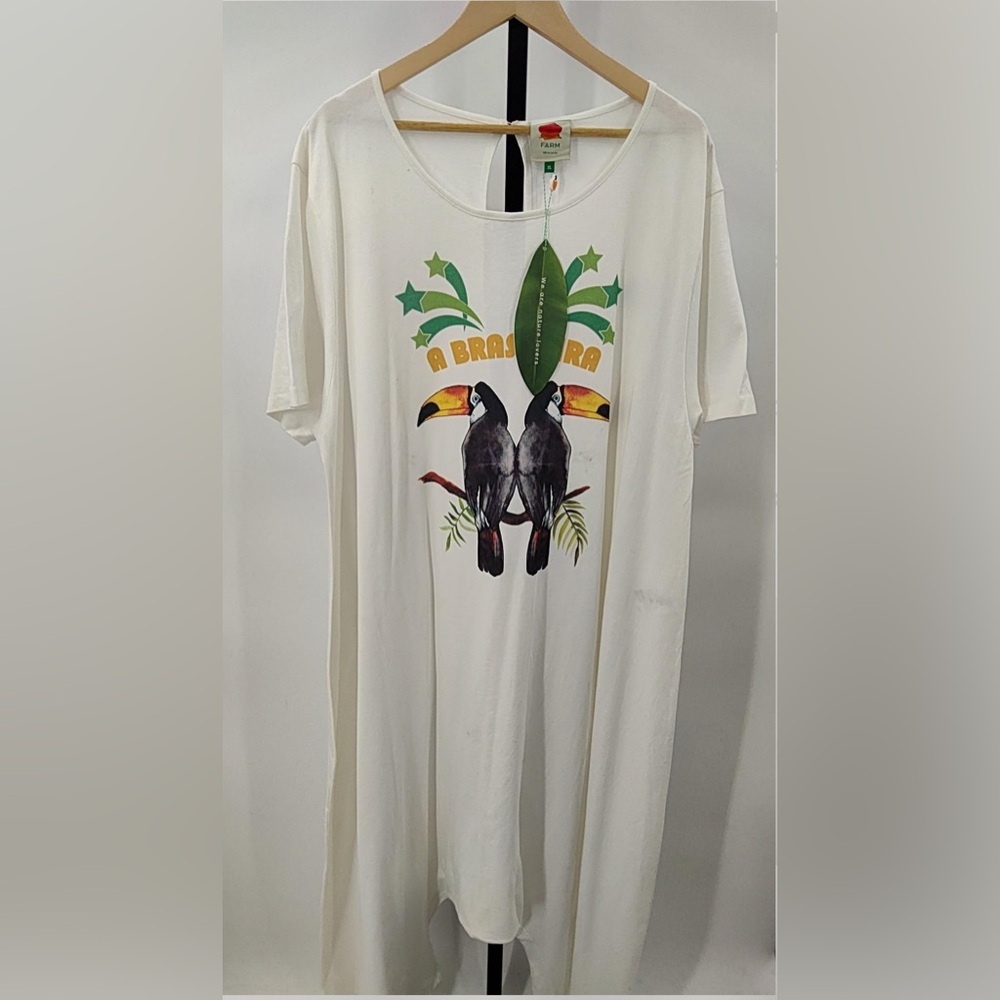 FARM RIO A BRASILEIRA. Jersey Jumpsuit Off-White Sleeved SZ XL